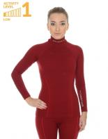 Brubeck Футболка женская дл.рукав Wool Merino 78% Бордо в Пензе