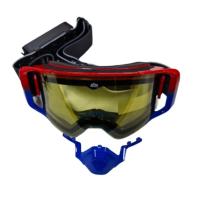 AiM Очки снегоходные с магнитной линзой и подогревом (PRO) 31-107 Accu Heated Red-Blue Glossy в Пензе